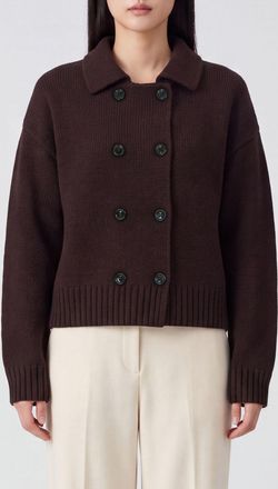 Allude Cardigan doppiopetto in misto lana e cashmere con colletto classico