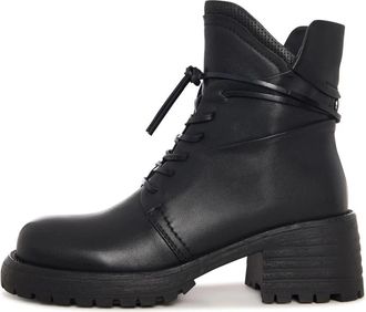 Cesare Gaspari Rogue Veterlaarsjes met Enkel - Dames - Veterlaarzen - Zwart - 41 EU - Leer - Schoenen