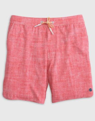 Johnnie-O Mens Ariba Swim Trunks In Peach