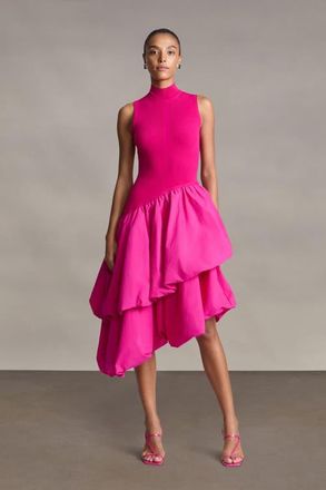 AMUR Eleonora Combo Tiered Dress in Berry Blush at Nordstrom, Size 0
