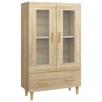 Berkfield Home Highboard Sonoma Oak 70x31x115 cm Engineered Wood in Light Tan | Size: 70 x 31 x 115 cm