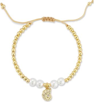 Glaze Jewelry Shell Charm Beaded Slider Bracelet in Gold at Nordstrom Rack