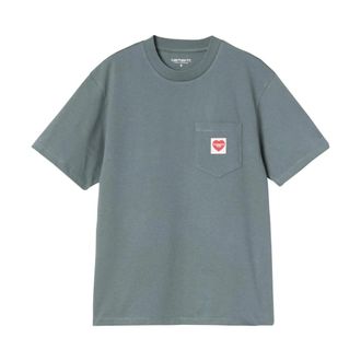 Carhartt Work in Progress Carhartt Wip, T-Shirts, female, Blue, Size: L S/S Pocket Heart T-Shirt