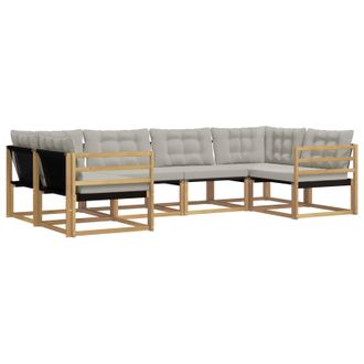 vidaXL Conjunto De Sof&aacute;s De Exterior 6 Pcs Blanco Y Gris Claro Vidaxl