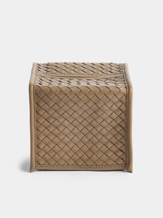 Riviere Woven Leather Tissue Box