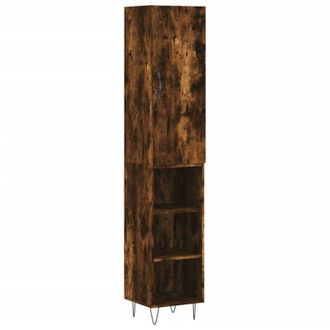 vidaXL Highboard Smoked Oak 34.5x34x180 cm Engineered Wood Vidaxl