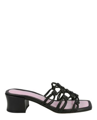by FAR Marsha Knotted Leather Mule Sandals