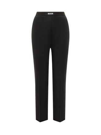 Msgm Black Straight Flat Front Pants