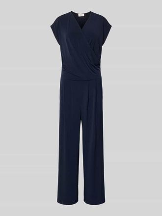 robe l&eacute;g&egrave;re Jumpsuit in Wickel-Optik mit V-Ausschnitt in Marine, Gr&ouml;&szlig;e 34