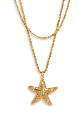 Frasier Sterling Sea Star Layered Pendant Necklace in Gold at Nordstrom