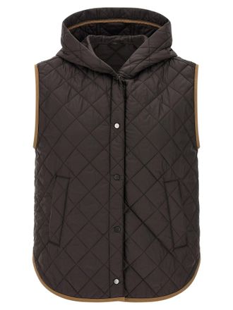 Brunello Cucinelli Padded Vest Gilet Grigio-Donna