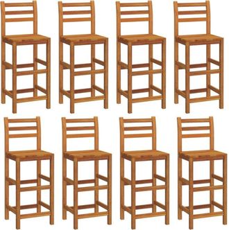 vidaXL Vidaxl - Taburetes De Barra De Cocina 8 Unidades Madera Maciza Acacia
