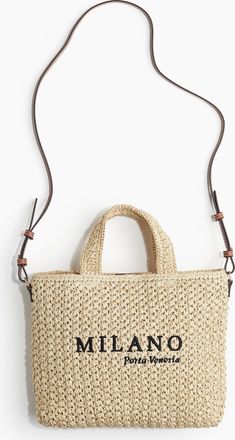 H&M Crossbody-Tasche aus Bast - Beige