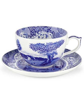 Spode Blue Italian 20Oz Jumbo Cup & Saucer