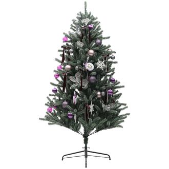 HOMCOM 6ft Artificial Prelit Christmas Tree W/ LED Lights - Purple Ornaments | TJ Hughes