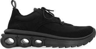 Ferragamo Nima Running Sneakers - Dames - Sneakers - Zwart - 38 1/2 EU - Leer - Schoenen