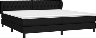 vidaXL Vidaxl - Cama Box Spring Con Colch&oacute;n Tela Negro 200x200 Cm