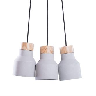 Beliani Beliani - L&aacute;mpara De Techo De Hormig&oacute;n Gris Marr&oacute;n 3 Luces Moderno Contempor&aacute;neo Baht