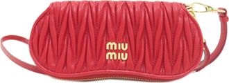 Miu Miu Red Color Leather Pouch (Pre-Owned)