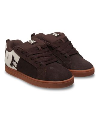DC Sneaker DC SHOES Court Graffik, Herren, Gr. 10,5 (44), braun (braun, gum), 57.05% Leder, 28.2% Synthetikmaterial, 13.87% Polyester, 0.88% Textil, Schu