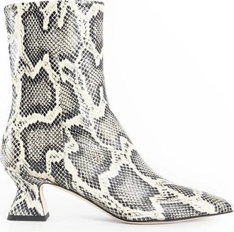 Aeyde Heeled Boots, female, Beige, 4 UK, Snake Print Leather Boots
