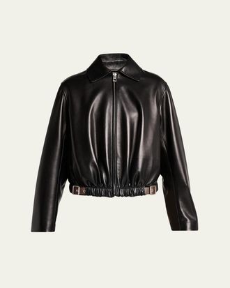 Loewe Buckle Leather Balloon Jacket