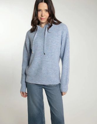 Nooki Design Womens Norwood Knitted Hoodie In Sky Blue - Size: 10/8
