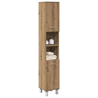 Berkfield Home Durable Bathroom Cabinet Artisan Oak 30x30x179 cm Engineered Wood in Brown | Size: 30 x 30 x 179 cm
