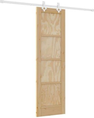 vidaXL Puerta Corredera Manual Natural Y Blanco 61 X 198.5 Cm Vidaxl