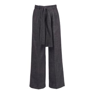 Liviana Conti Wijde broek - Dames - Broeken - Zwart - Maat: XL Zijde