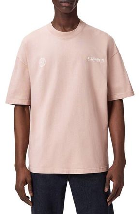 AllSaints Emblem Cotton Graphic T-Shirt in Sunbaked Pink at Nordstrom, Size Xx-Large