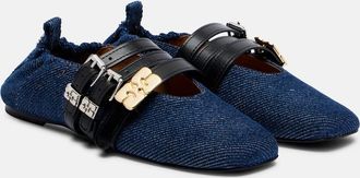 Ganni Logo ballet flats