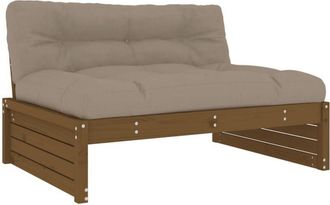 vidaXL Vidaxl - Sofá central madera maciza de pino marrón miel 120x80 cm