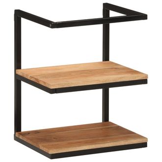 Berkfield Home Wall Shelf 40x30x50 cm Solid Wood Acacia & Iron in Brown | Size: 40 x 30 x 50 cm
