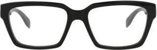 Alexander McQueen 54mm Rectangular Optical Glasses in Black Black Transparent at Nordstrom Rack