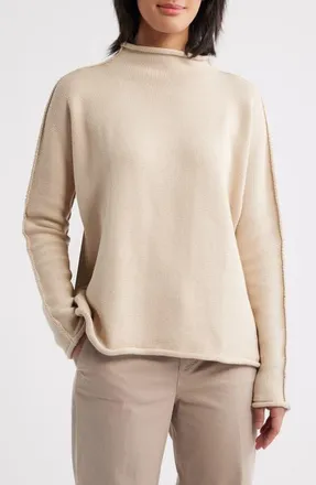 Frank & Eileen Monterey Funnel Neck Sweater in Sand at Nordstrom, Size X-Large