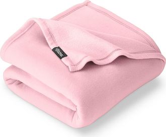 Bare Home Lightweight Polar Fleece Throw Blanket in Light Pink at Nordstrom