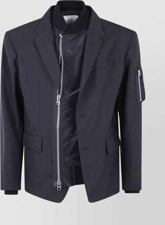 sacai jacket flap pockets notch lapel