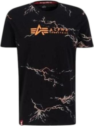 Alpha Industries Urban Lightning AOP T-shirt - Heren - T-shirts - Zwart - M - Katoen - Tops