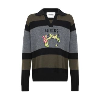 Iceberg Polo Sweater - Heren - Truien - Veelkleurig - Maat: M Wol