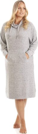 Camille Womens Lightweight Various Coloured Comfy Fit Marl Print Hacci Lounger Nightdress 12-14 Grey