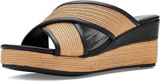 Donald J Pliner Gorgina Womens Wedge Shoes Black/Raffia : 8.5 M, Leather