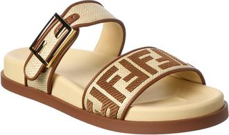 Fendi Fendi Feel Leather & Raffia Sandal