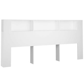 Berkfield Home Headboard Cabinet White 220x18.5x104.5 cm