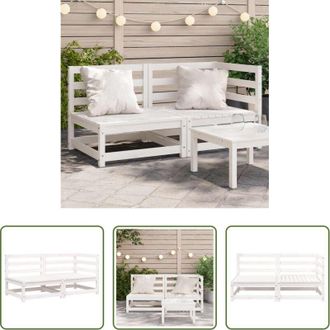 vidaXL vidaXL Divano in pino - Divano da Giardino a 2 Posti in Legno Massello di Pino Bianco