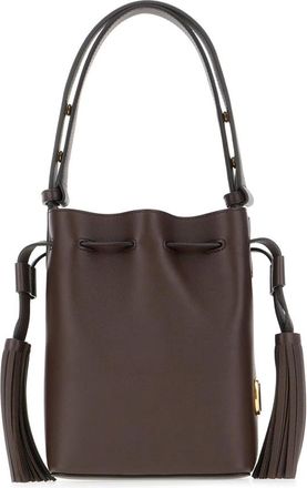 Valentino Garavani Kleine Leren Bucket Bag - Dames - Schoudertassen - Bruin - ONE Size - Leer - Tassen