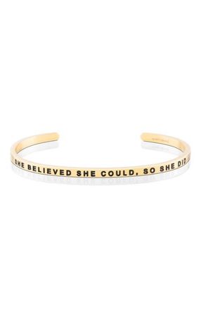 Mantra She Believed She Could, So She Did bracelet in Yellow Gold at Nordstrom