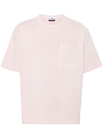 Stone Island logo-print cotton T-shirt - Pink