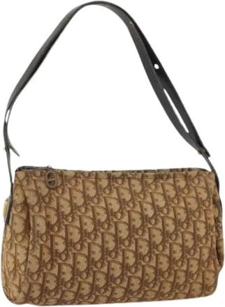 Dior Pre-owned Shoulder Bags, female, Brown, Size: ONE SIZE Pre-owned Trotter Canvas Shoulder Bag