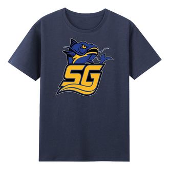 Generic Chad Powers South Georgia Catfish T-Shirt Crewneck Short Sleeve Cotton Tee Women Men Streetwear Tops (Navy,XXL)